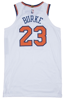 2018 Trey Burke Game Used New York Knicks White Association Jersey Used on 10/20/2018 (Steiner)